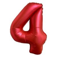 34" Chrome Red Number 4 Airise Balloon