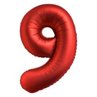 34" Chrome Red Number 9 Airise Balloon