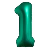 34" Chrome Green Number 1 Airise Balloon