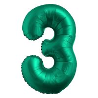 34" Chrome Green Number 3 Airise Balloon