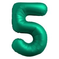 34" Chrome Green Number 5 Airise Balloon