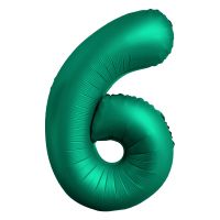 34" Chrome Green Number 6 Airise Balloon