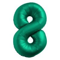 34" Chrome Green Number 8 Airise Balloon