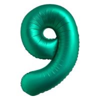 34" Chrome Green Number 9 Airise Balloon