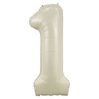 34" Cream Number 1 Balloon