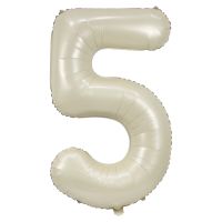 34" Cream Number 5 Balloon