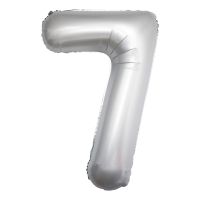 34" Chrome White Number 7 Airise Balloon