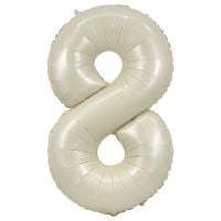 34" Cream Number 8 Balloon