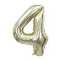 34" White Gold Number 4 Airise Balloon