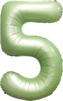 34" Matte Green Number 5 Balloon