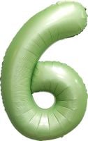 34" Matte Green Number 6 Balloon