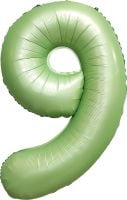 34" Matte Green Number 9 Balloon