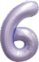 34" Matte Lilac Number 6 Balloon