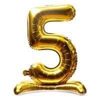16" Stand Up Gold Number 5 Balloon