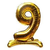 16" Stand Up Gold Number 9 Balloon