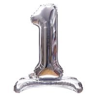 32" Stand Up Silver Number 1 Balloon