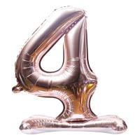 32" Stand Up Rose Gold Number 4 Balloon