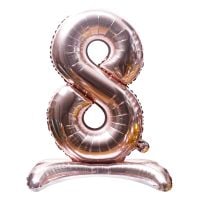 32" Stand Up Rose Gold Number 8 Balloon