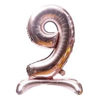 32" Stand Up Rose Gold Number 9 Balloon