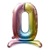 32" Stand Up Rainbow Number 0 Balloon