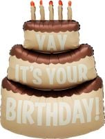 40" Yay It's Your Birthday! Chocolate Cake Balloon