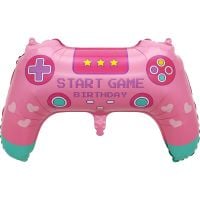 27" Pink Birthday Video Game Controller Balloon