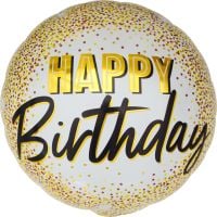 18" Happy Birthday Gold Confetti Balloon