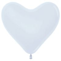 12" Fashion White Heart (50pcs) Sempertex Balloons