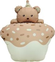 28" Matte Latte Cupcake Teddy Bear Balloon
