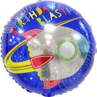 18" Happy Birthday Rocket Ship Balloon