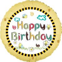 18" Happy Birthday Buzzing Bees Balloon