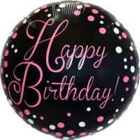 18" Happy Birthday Pink Script Balloon