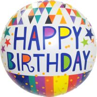 18" Happy Birthday Rainbow Pennants Balloon