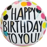 18" Happy Birthday Polka Dots Confetti Balloon