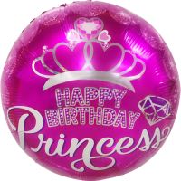 18" Happy Birthday Princess Tiara Balloon