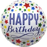 18" Happy Birthday Colorful Stars Balloon