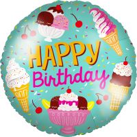 18" Happy Birthday Ice Cream Balloon