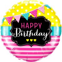 18" Happy Birthday Marquee Balloon