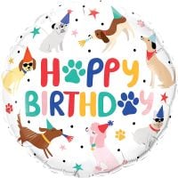 18" Happy Birthday Dog Party Balloon