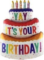 38" Yay It's Your Birthday! Cake Balloon