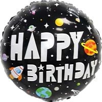 18" Happy Birthday Space Astronaut Balloon