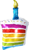 45" Rainbow Cake and Candle Balloon Balloon