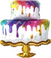 42" Rainbow Drip Cake Balloon Balloon