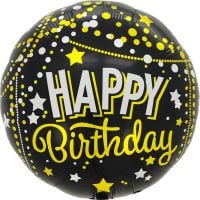 18" Happy Birthday Gold Sparkles Balloon