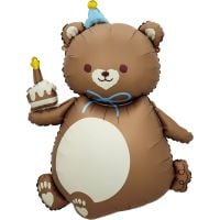 39" Matte Brown Party Bear Balloon