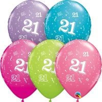 11" 21-A-Round Trendy Assortment (50pcs) Balloons