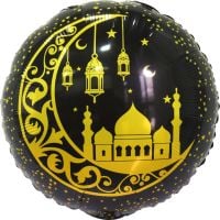 18" Eid Mubarak Black Balloon