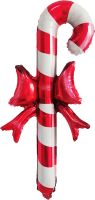 35" Candy Cane Red with bow Balloon