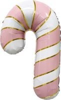 29" Candy Cane Pastel Pink with Gold Accent Balloon