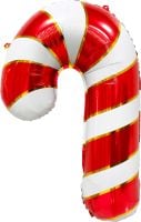 29" Candy Cane Red with Gold Accent Balloon